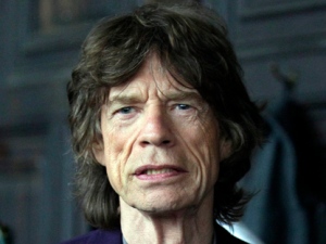 Mick Jagger attends the L�Wren Scott Fall 2012 show during Fashion Week in New York, Thursday, Feb. 16, 2012. (AP Photo/Richard Drew)