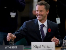 Nigel Wright, chief of staff for Prime Minister Stephen Harper, appears as a witness at the Standing Committee on Access to Information, Privacy and Ethics on Parliament Hill in Ottawa, Tuesday, Nov. 2, 2010. (THE CANADIAN PRESS/Adrian Wyld)