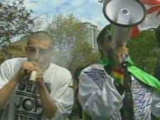 Participants in the Global Marijuana March are seen in Queen's Park Saturday afternoon. (CP24)