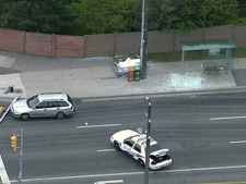 A woman was struck by a vehicle at Steeles Avenue East and Birchmount Road on Monday, May 7, 2012.