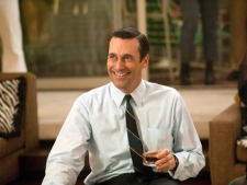 Jon Hamm portrays advertising executive Don Draper in a scene from the fifth season premiere of "Mad Men" in this image released by AMC. (THE CANADIAN PRESS/AP-AMC, Ron Jaffe)