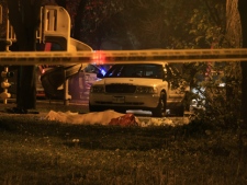 Toronto police are investigating after a man was pronounced dead in Oriole Park, near Yonge Street and Chaplin Crescent, early Wednesday, May 9, 2012. (CP24/Tom Stefanac)