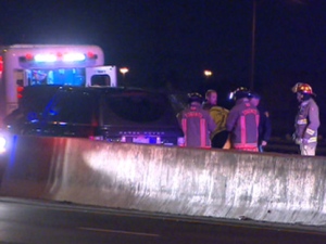 Two people were injured in a crash on Highway 427, near Dundas Street West, early Thursday, May 10, 2012.