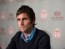 Jim Brennan attends a press conference with the Toronto FC in Toronto on April 7, 2010. Brennan has been promoted to assistant coach with the Major League Soccer team. (THE CANADIAN PRESS/Chris Young)