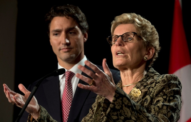 Liberal Leader Justin Trudeau and Kathleen Wynne