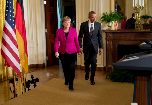 Barack Obama and German Chancellor Angela Merkel