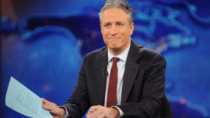 FILE - This Nov. 30, 2011 file photo shows television host Jon Stewart during a taping of "The Daily Show with Jon Stewart" in New York. (AP Photo/Brad Barket, File)