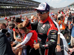 Juan Pablo Montoya wins Indianapolis 500
