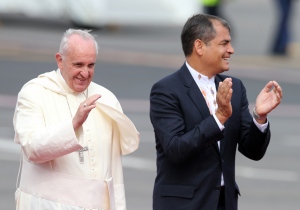 Pope Francis and Ecuador's President Rafael Correa