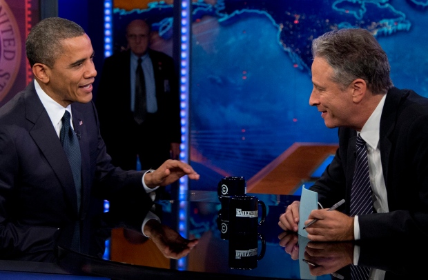 Obama, Jon Stewart 