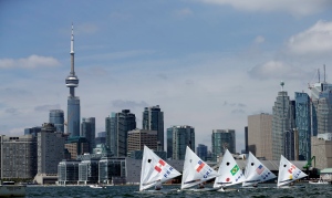 Toronto skyline sailing