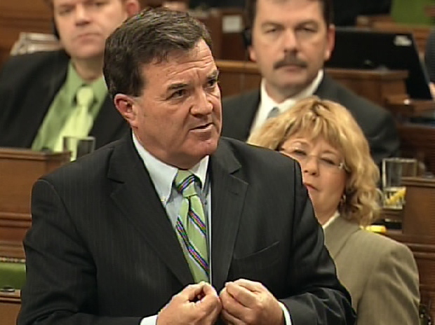 Finance Minister Jim Flaherty responds during question period in the House of Commons in Ottawa, Wednesday, Nov. 28, 2008.