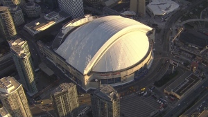 Extended: Aerial view of Rogers Centre on game day