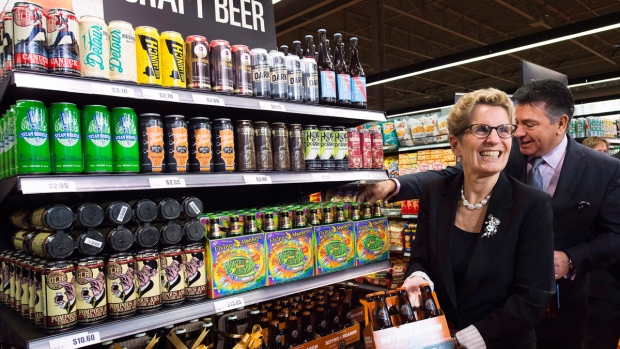 Picking up beer at an Ont. grocery store