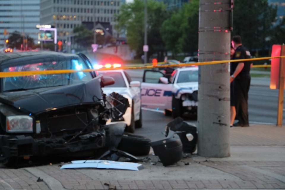 Two in custody after police pursuit ends in crash in Mississauga  CP24.com