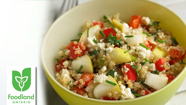 Quinoa Salad with Pears, Feta and Herbs