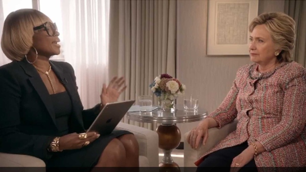 Mary J. Blige and Hillary Clinton