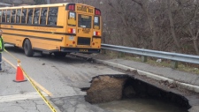 school bus sinkhole