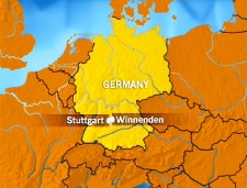 CTV map detailing the location of Stuttgart, Germany.