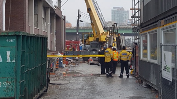 Construction site accident at Queens Quay