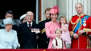 Prince Philip, Harry, William, Kate, 