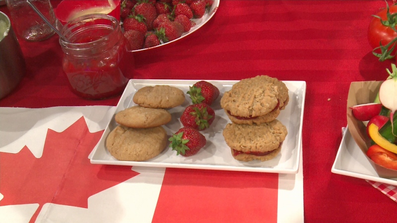 Strawberry Oatmeal Shortbread Cookies