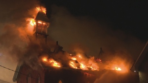 Burlington, church, fire