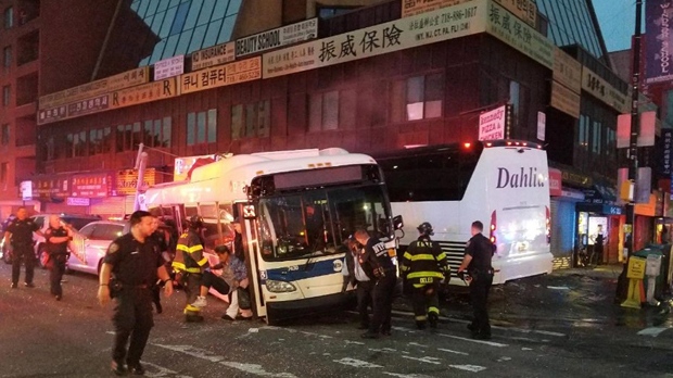 bus, crash, Queens
