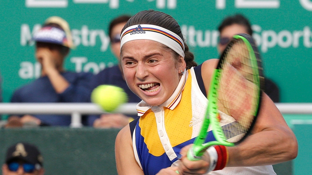 Ostapenko beats Pliskova in straight sets at WTA Finals.