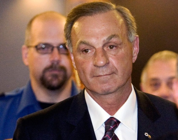 Hockey legend Guy Lafleur leaves court after his conviction on a charge of giving contradictory evidence at his son's bail hearing in Montreal Friday, May 1, 2009. (Ryan Remiorz / THE CANADIAN PRESS)
