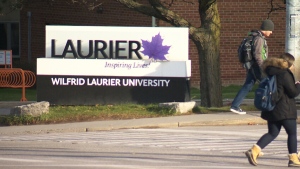 The Wilfrid Laurier University sign