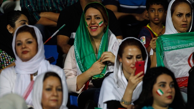 Image result for iran regime bringing women to soccer stadium to please FIFA