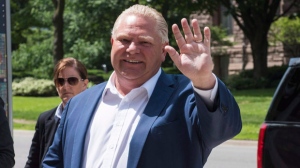 Ontario Premier-designate Doug Ford, arrives at Whitney Block at Queen's Block for a meeting with his transition team in Toronto, Sunday, June 10, 2018. THE CANADIAN PRESS/Marta Iwanek