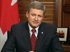 Prime Minister Stephen Harper appears on a Fox Business News program on Friday, June 12, 2009.