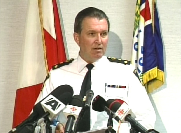 London Police Service Chief Murray Faulkner speaks to reporters from London, Ont., Monday, June 15, 2009.