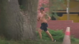 Just Trudeau jogs shirtless