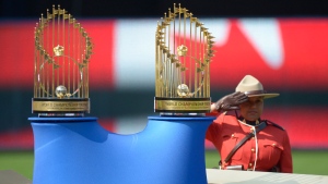 1992 and 1993 World Series trophies