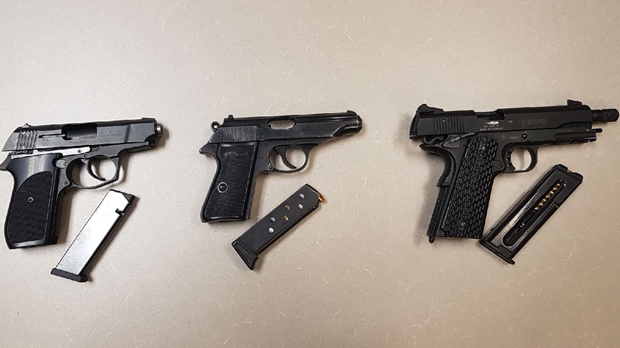 Handguns seized