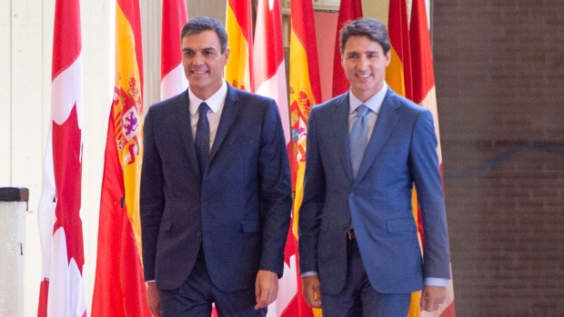 Pedro Sanchez and Justin Trudeau