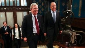 John Bolton and Sergey Lavrov