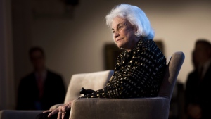 Justice Sandra Day O'Connor at the Seneca Women Global Leadership Forum at the National Museum of Women in the Arts in Washington, on April 15, 2015. (Kevin Wolf / Seneca Women via AP)