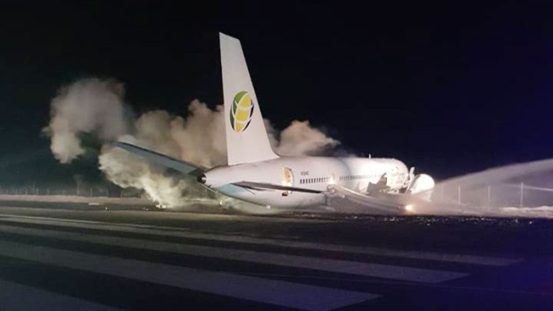 A Fly Jamaica Boeing 757-200 flight has crash-land