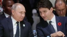 Vladimir Putin and Justin Trudeau
