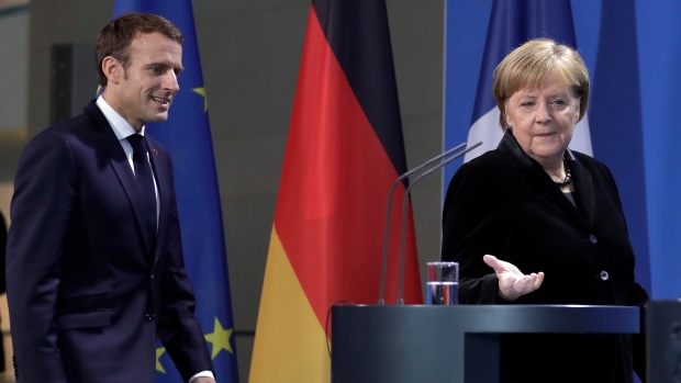 Angela Merkel, Emmanuel Macron, 