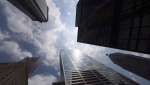 Bank towers are shown from Bay Street in Toronto's financial district, on June 16, 2010. THE CANADIAN PRESS/Adrien Veczan
