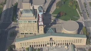 Mississauga City Hall is pictured in this aerial image. 