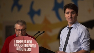 Justin Trudeau speaking in La Loche
