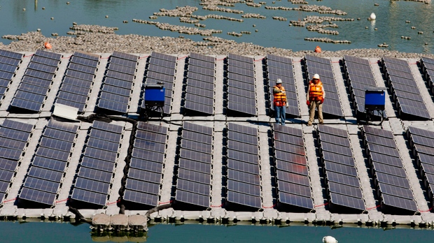 Floating solar array