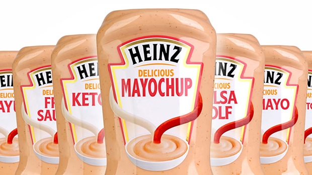 Bottles of maychup are seen in a handout image from Kraft Heinz. 