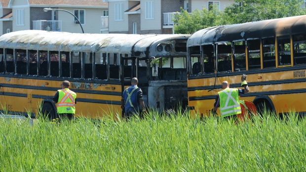 school buses collide